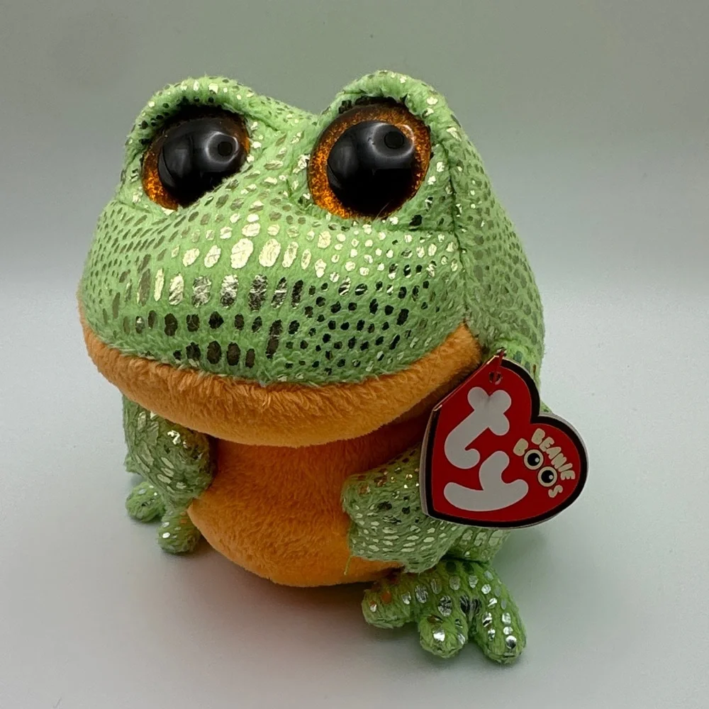Ty Beanie Boos Speckles Frog Plush 2014 Green Stuffed Animal with Tag 3/$30